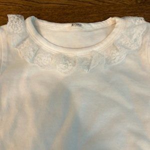 White lace collar long sleeve onesie